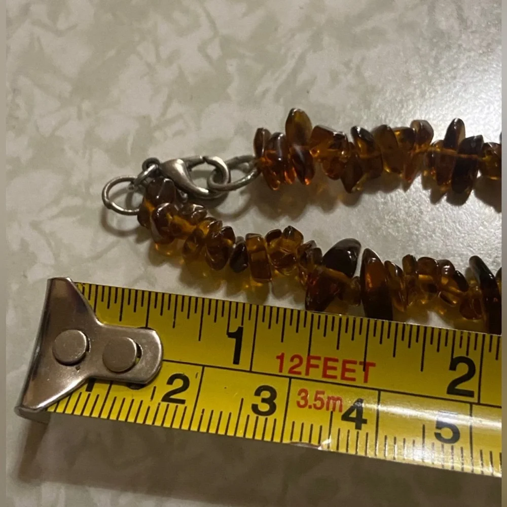 Genuine Amber Chip Bead Necklace #5026 💎